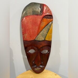 Hand carved hand made wooden mid century tribal art